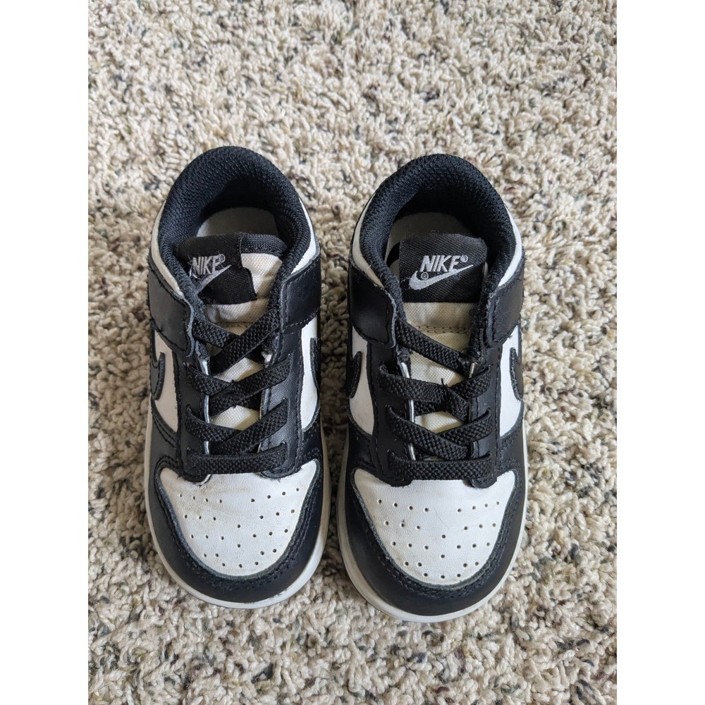 Nike Dunk Low Panda Black White Toddler Sneakers CW1589-100